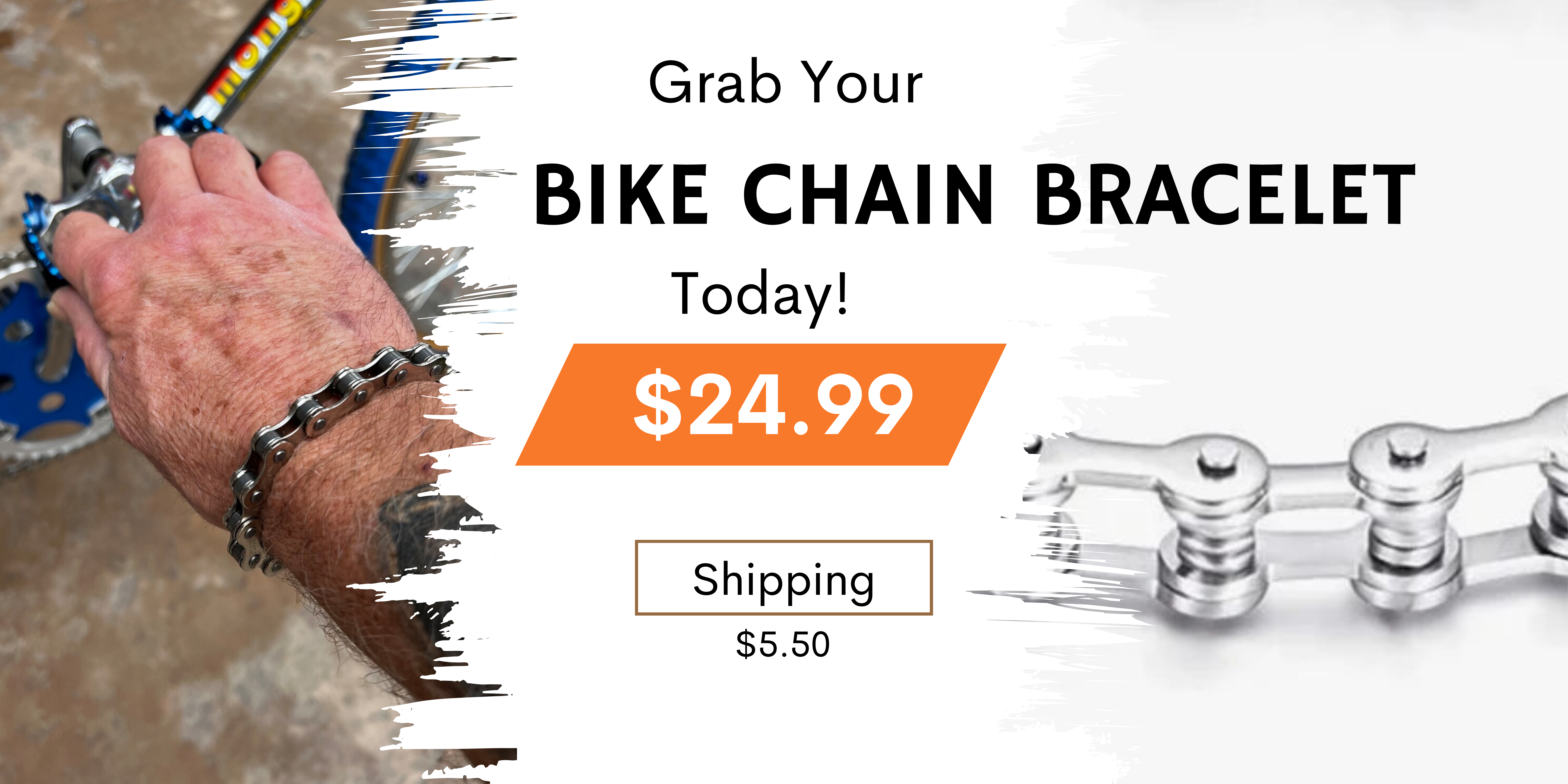 Bicycle chain bracelet for men