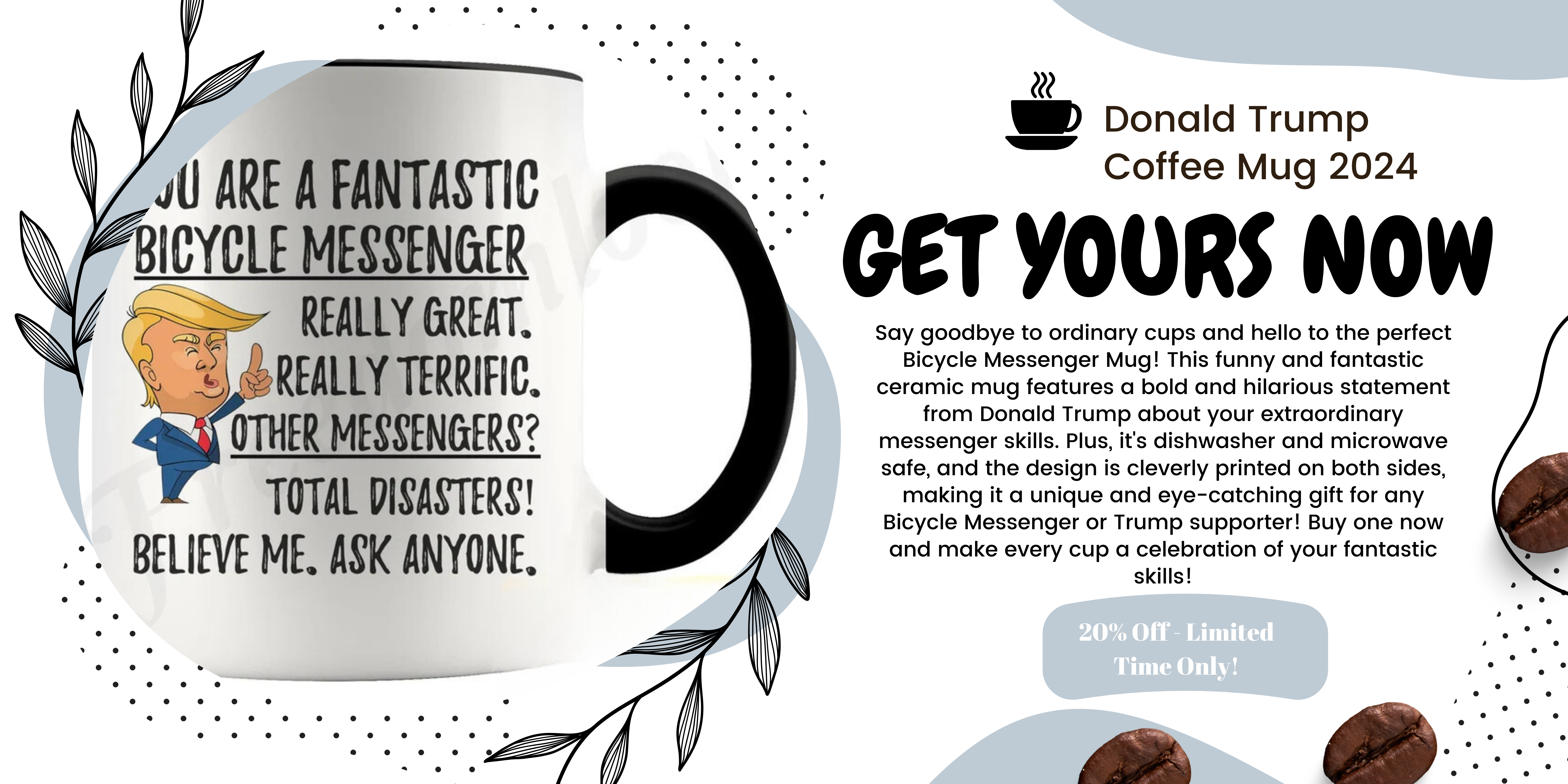 "Perfect Bicycle Messenger Mug - 20% Off - Order Now: dishwasher and microwave safe"